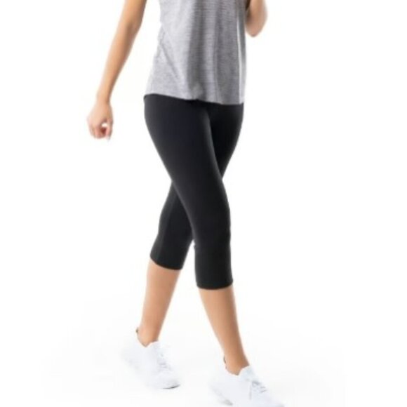 ACIVE DRIWORKS CAPRI LEGGINGS YOGA WORKOUT GYM CASUAL BLACK SMALL - Picture 1 of 11